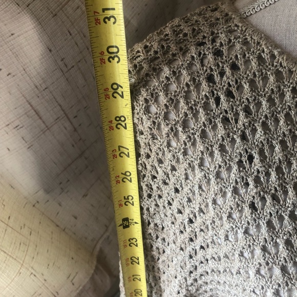 JP Berringer Open Knit Cardigan Sweater Single Top Button Closure Beige SZ M - Picture 4 of 5